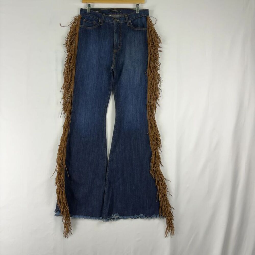 GJG DENIM Fringe Bell Bottom Jeans
